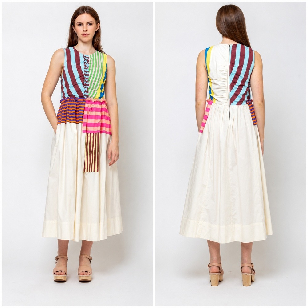 Mii Collections A L'Atelier Ilana Gathered Maxi Dress Patchwork Multicolor-Small